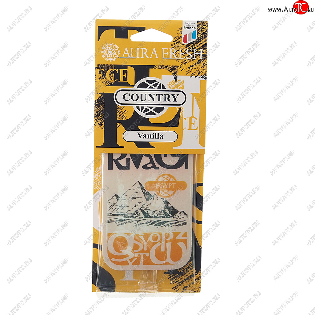 90 р. Ароматизатор подвесной картонный (vanilla) Country AURA FRESH AURA FRESH 23027  с доставкой в г. Воронеж