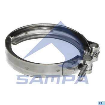 Хомут глушителя SCANIA 3,4,P,R,T series (нерж) SAMPA SAMPA 041.303