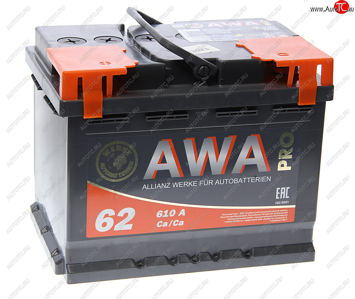 8 399 р. Аккумулятор AWA PRO 62Ач AWA 6ст62(1)  с доставкой в г. Воронеж