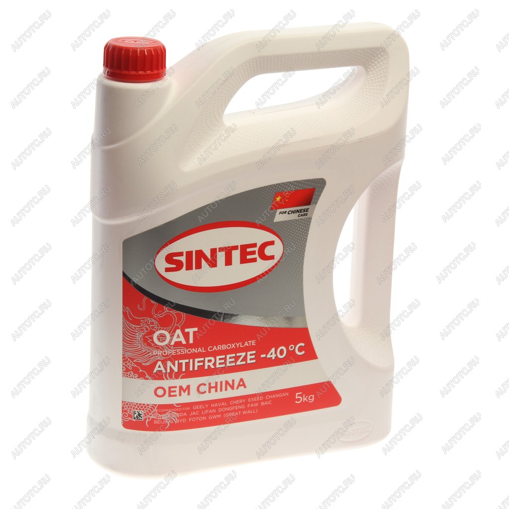 1 399 р. Антифриз красный -40C 5кг OEM China OAT SINTEC SINTEC 6145011  с доставкой в г. Воронеж