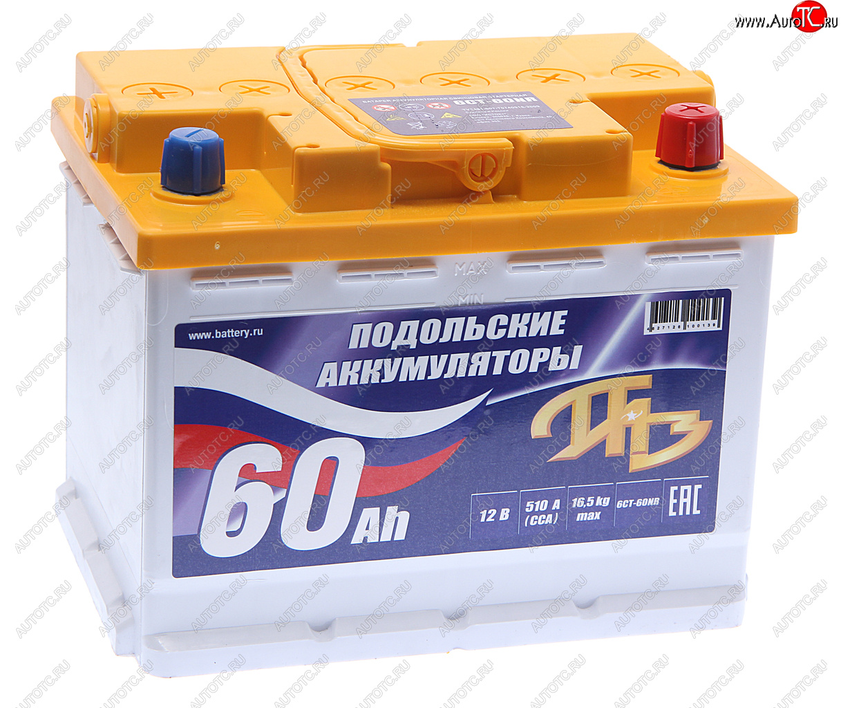 4 999 р. Аккумулятор ПОДОЛЬСК 60Ач обратная полярность ПОДОЛЬСК 6ст60(0)  с доставкой в г. Воронеж