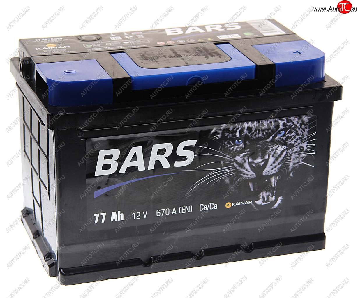 9 249 р. Аккумулятор BARS 77Ач обратная полярность BARS 6ст77(0)  с доставкой в г. Воронеж