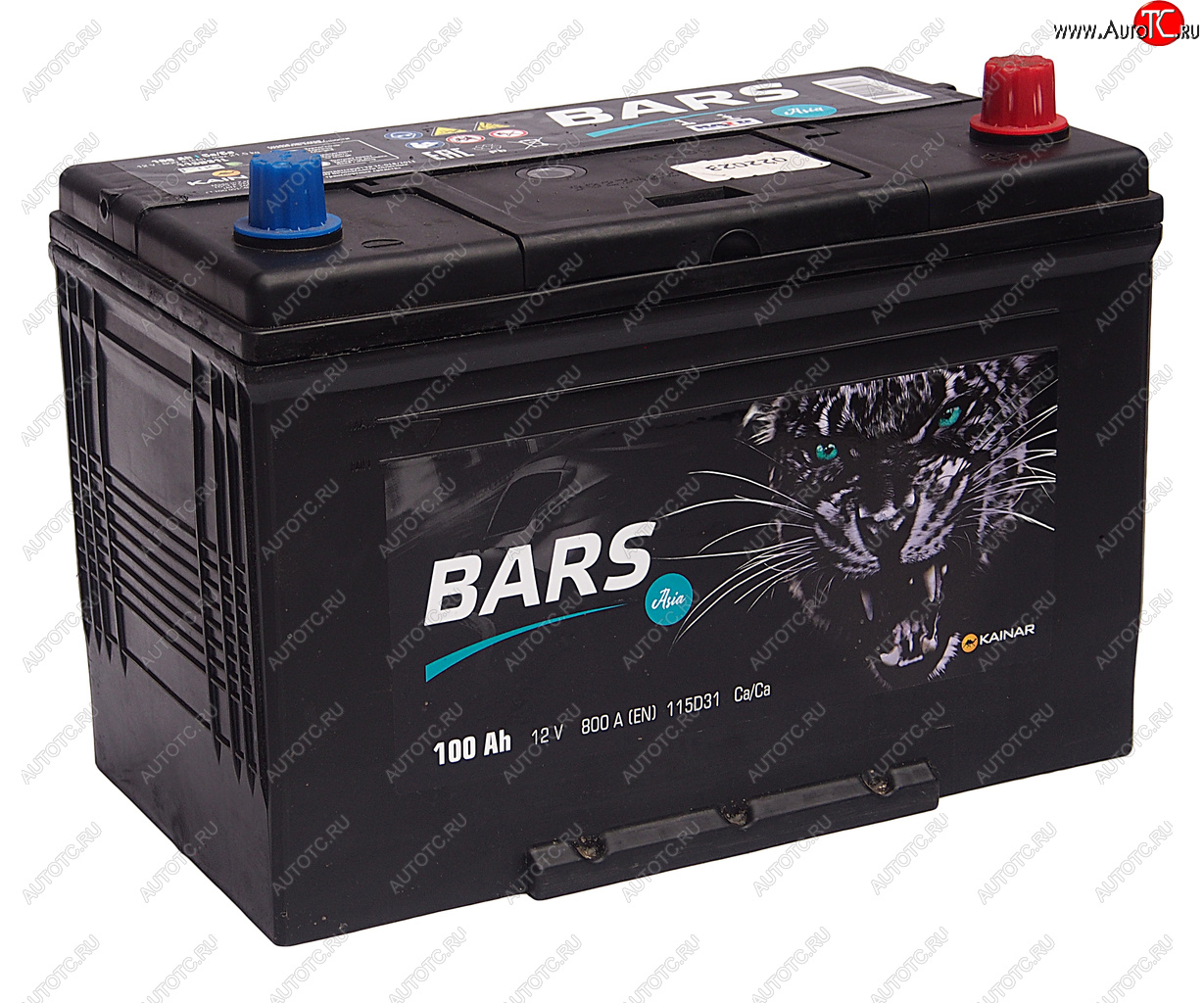 11 349 р. Аккумулятор BARS Asia 100Ач обратная полярность BARS 6ст100(0) 115d31l  с доставкой в г. Воронеж