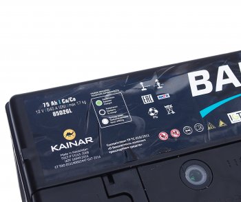 8 999 р. Аккумулятор BARS Asia 75Ач обратная полярность BARS 6ст75(0) 85d26l  с доставкой в г. Воронеж. Увеличить фотографию 4