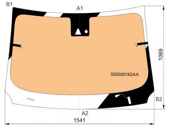 Стекло лобовое (Обогрев полный Датчик дождя Молдинг) Exeed TXL 19- FUYAO 555000162AA