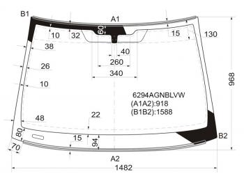 Стекло лобовое (Молдинг) Opel Signum 03-08  Vectra 02-08 FUYAO 6294AGNBLVW