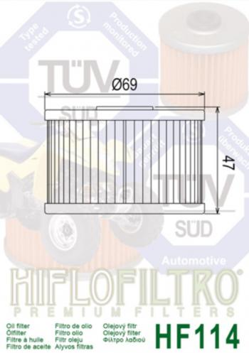 899 р. Фильтр масляный мото HONDA HIFLO FILTRO HIFLO FILTRO hf114  с доставкой в г. Воронеж. Увеличить фотографию 2