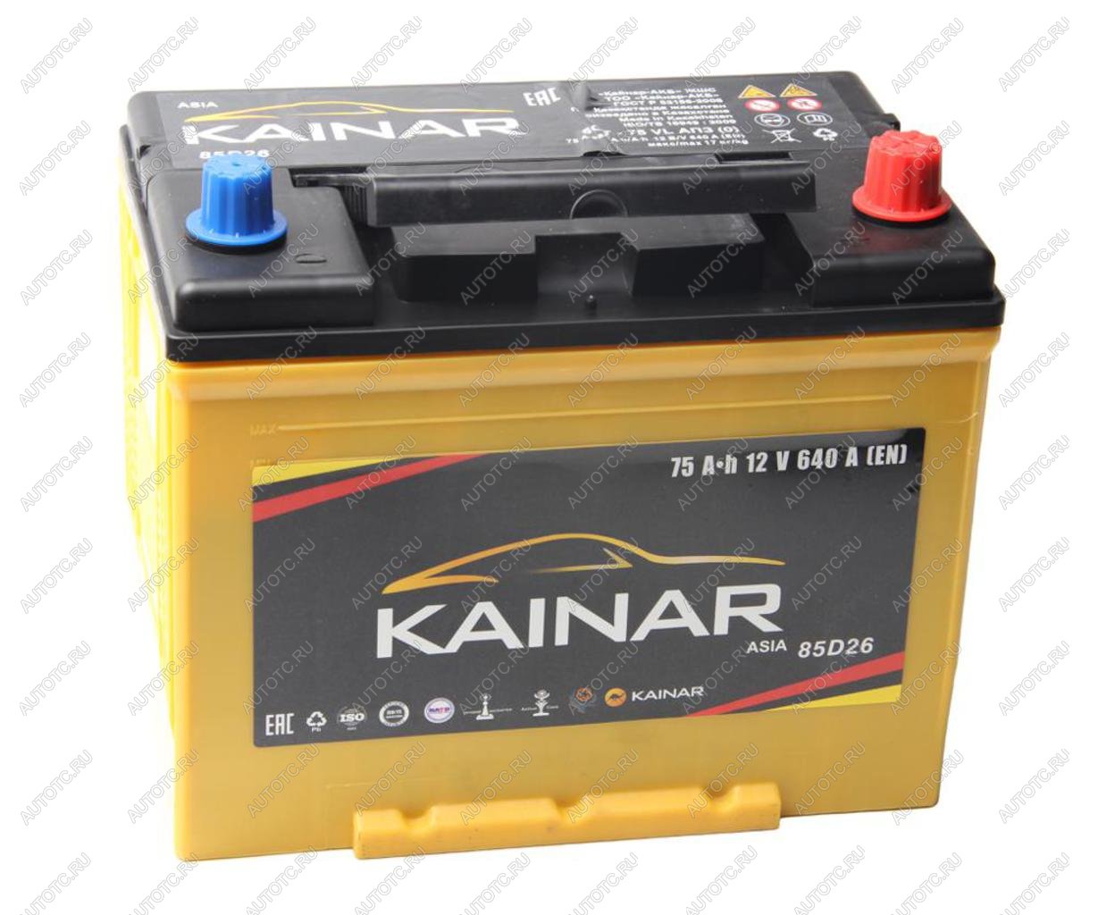 9 499 р. Аккумулятор KAINAR Asia 75Ач обратная полярность KAINAR 6ст75(0) 85d26l  с доставкой в г. Воронеж