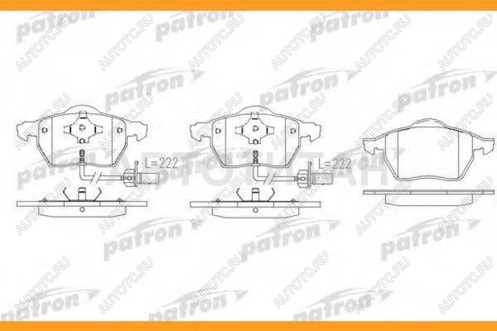 2 149 р. Колодки тормозные передние (4шт.) PATRON  Audi A4 (B5 8D2 седан,  B5 8D5 универсал,  B6,  B7,  B8,  B9), A6 (С4,  C4,  C5,  C6,  C7,  (C8) универсал,  (C8) седан), Volkswagen Passat (B5)  с доставкой в г. Воронеж