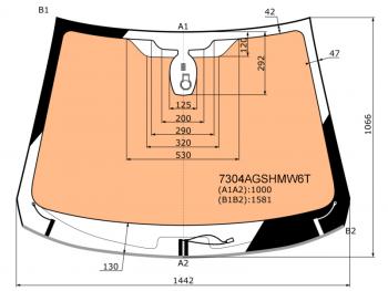 Стекло лобовое (Обогрев полный Датчик дождя Молдинг) Renault Kaptur 20-22 AGC 7304AGSHMW6T