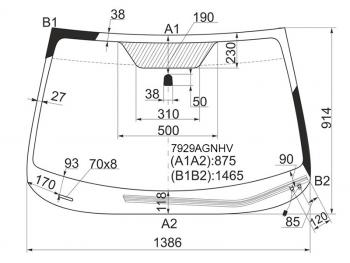 Стекло лобовое (Обогрев щеток) Subaru Impreza 07-12  Impreza WRX 07-14  Impreza WRX STI 07-14 FUYAO 7932AGNHV