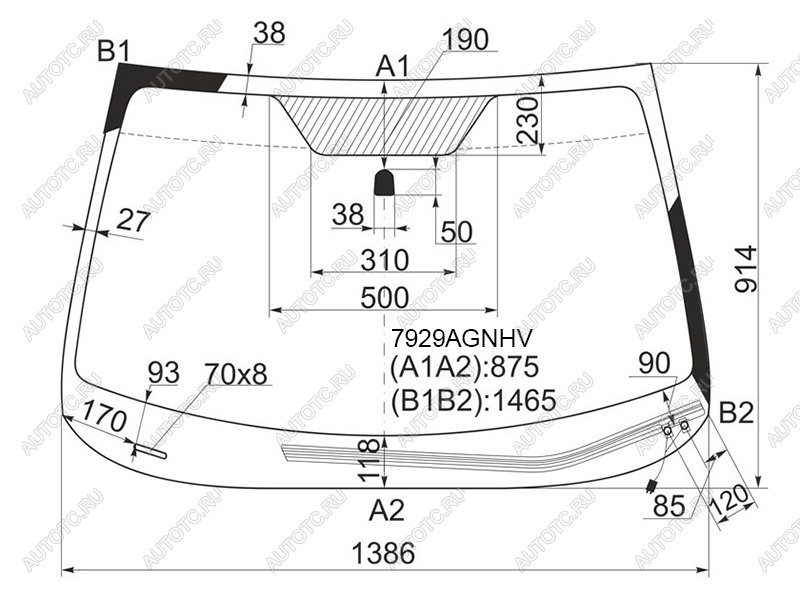 7 249 р. Стекло лобовое (Обогрев щеток) Subaru Impreza 07-12  Impreza WRX 07-14  Impreza WRX STI 07-14 FUYAO 7932AGNHV  с доставкой в г. Воронеж