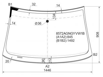 Стекло лобовое (Молдинг) Audi A4 00-09  S4 03-08 FUYAO 8572AGNGYVW1B