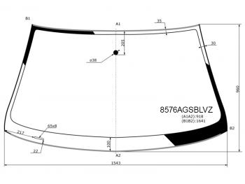 Стекло лобовое (Молдинг) Volkswagen Touareg 02-10  Porsche Cayenne 02-10 FUYAO 8576AGSBLVZ