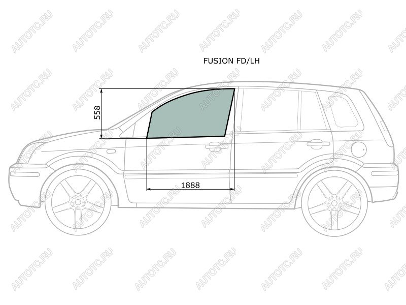 2 599 р. Стекло боковое опускное (Спереди/ Слева/ Цвет зеленый) Ford Fusion 02-12 XYG FUSION FD/LH, fusionfdlh XYG FUSION FD/LH  с доставкой в г. Воронеж