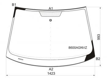Стекло лобовое (Молдинг) Volkswagen Golf 03-16 FUYAO 8600AGNVZ