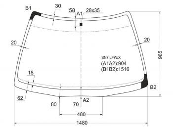 Стекло лобовое Honda Accord 93-98  Accord Euro 93-98  Rover 600 93-99 XYG SN7 LFW/X