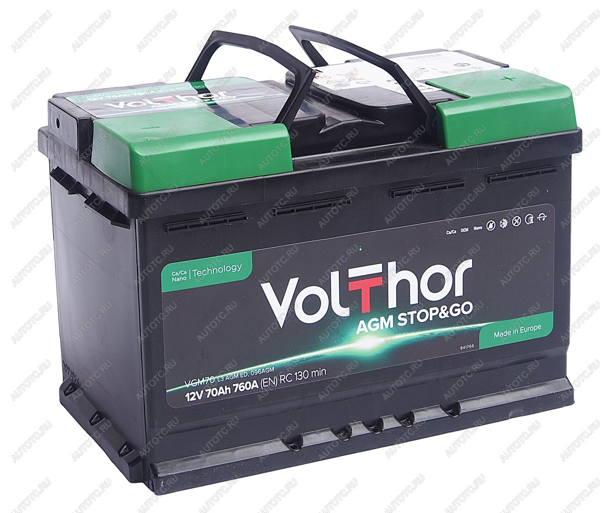 20 549 р. Аккумулятор VOLTHOR AGM 70Ач обратная полярность VOLTHOR 6ст70(0)  с доставкой в г. Воронеж