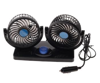 Вентилятор в салон 12V двойной на платформе черный BRAIN POWER BRAIN POWER rg-1688