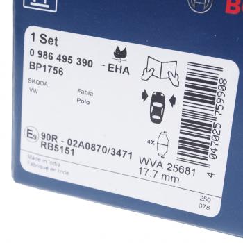 4 369 р. Колодки тормозные задние 4шт. BOSCH Volkswagen Polo 5 седан дорестайлинг (2009-2015)  с доставкой в г. Воронеж. Увеличить фотографию 3