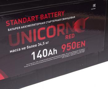 17 399 р. Аккумулятор UNICORN Red 140Ач обратная полярность UNICORN 6ст140(3)  с доставкой в г. Воронеж. Увеличить фотографию 3