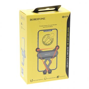 242 р. Держатель телефона на дефлектор черный BOROFONE BOROFONE bh19  с доставкой в г. Воронеж. Увеличить фотографию 4