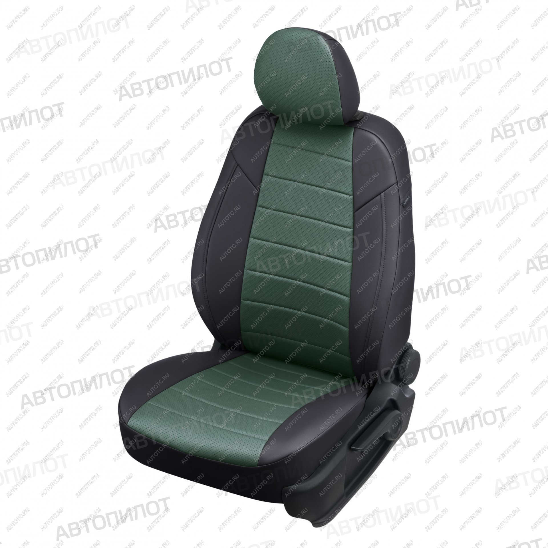 13 849 р. Чехлы на сиденья Экокожа (экокожа) Автопилот  Chery Tiggo 7 - Tiggo 7 Pro Max  T1E (черный/зеленый)  с доставкой в г. Воронеж