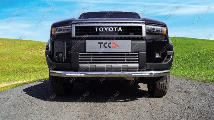 45 999 р. Защита передняя нижняя d75*42мм (овальная с ДХО) ТСС Тюнинг  Toyota Land Cruiser Prado  J250 (2023-2025) (нержавейка)  с доставкой в г. Воронеж