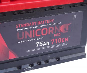 10 199 р. Аккумулятор UNICORN Red 75Ач UNICORN 6ст75(1)  с доставкой в г. Воронеж. Увеличить фотографию 3
