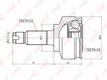 ШРУС наружный HONDA Fit (08-) LYNX LYNX co3412