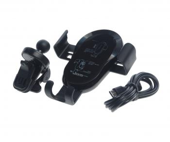 Держатель телефона с беспроводной зарядкой HOCO HOCO ca 105 black