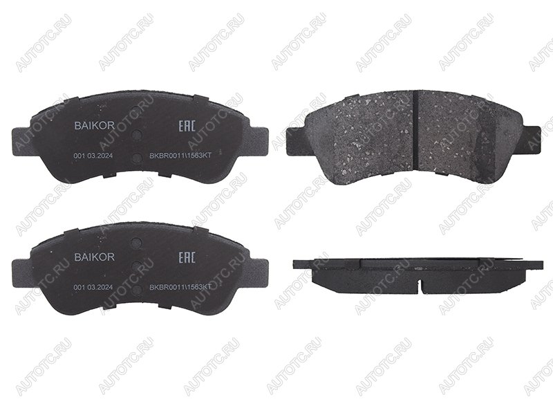 1 069 р. Колодки тормозные передние BAIKOR Peugeot Partner B9 дорестайлинг (2008-2012)  с доставкой в г. Воронеж