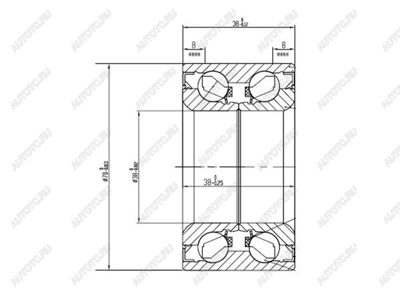 2 799 р. Подшипник передней ступицы наружный TOYOTA RUSHCAMITERIOSPYZAR (без ABS) KOYO DAC3870W-7CS66  с доставкой в г. Воронеж
