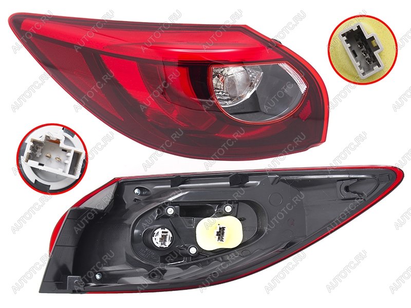 10 699 р. Фонарь задний левый (внешний, LED) SAT Mazda CX-5 KE рестайлинг (2015-2017)  с доставкой в г. Воронеж
