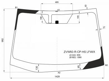 Стекло лобовое (Место под датчик запотевания Молдинг) Toyota Prius (ZVW50) 15-23 XYG ZVW50-R-CP-HS LFW/X