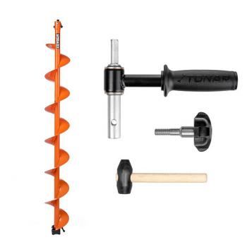 Комплект под мотобур шнек ТОНАР MOTOSHTORM 130R+адаптер АШ-02+молоточек  t-sms130r-ash-02