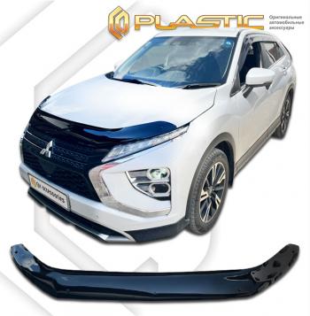 2 199 р. Дефлектор капота CA-Plastic Mitsubishi Eclipse Cross GK рестайлинг (2021-2022) (серия Classic черный)  с доставкой в г. Воронеж. Увеличить фотографию 2