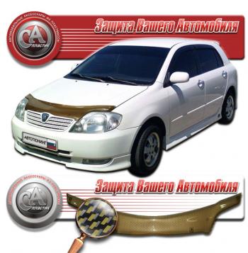 Дефлектор капота CA-Plastiс Toyota Allex  E12# (2002-2004) рестайлинг (серия Шелкография карбон золото)