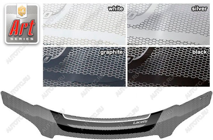 2 479 р. Дефлектор капота CA-Plastic  Chevrolet Lacetti  седан (2002-2013) (серия Art белая )  с доставкой в г. Воронеж