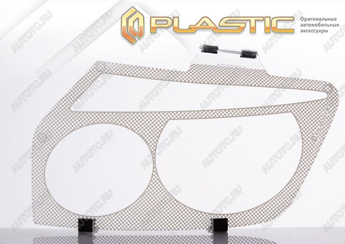 2 299 р. Защита фар Шелкография белая CA Plastic на Mazda Familia универсал 1997-2001  с доставкой в г. Воронеж
