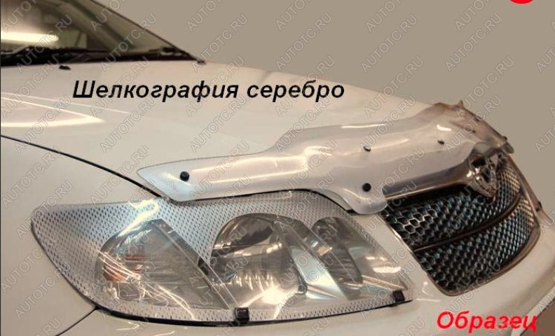 2 199 р. Защита фар CA-Plastic  Land Rover Freelander  L359 (2006-2012) дорестайлинг, 1-ый рестайлинг (серия Шелкография серебро)  с доставкой в г. Воронеж