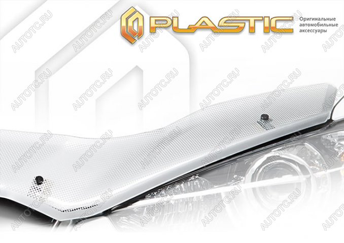 2 479 р. Дефлектор капота CA-Plastic exclusive  Honda Civic  ES (2003-2006) седан рестайлинг (Шелкография серебро)  с доставкой в г. Воронеж