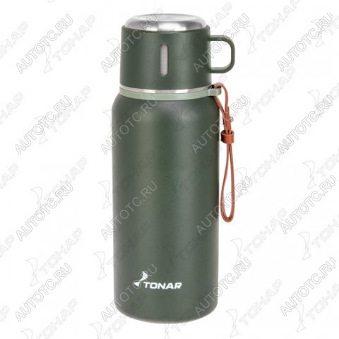 1 299 р. Термос ТОНАР 700ML хаки (пробка-ситечко, крышка-кружка, ремешок)  t-kd-7030-0.7  с доставкой в г. Воронеж