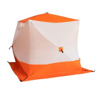 10 649 р. Палатка зимняя куб СЛЕДОПЫТ 2,1 х2,1 м, Oxford 210D PU 1000, оранжевыйбелый  pf-tw-06  с доставкой в г. Воронеж. Увеличить фотографию 2