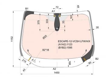 Стекло лобовое (Обогрев полный Датчик дождя Молдинг) Ford Kuga 13-17  Escape 12-15 XYG ESCAPE-12-VCSH LFW/H/X