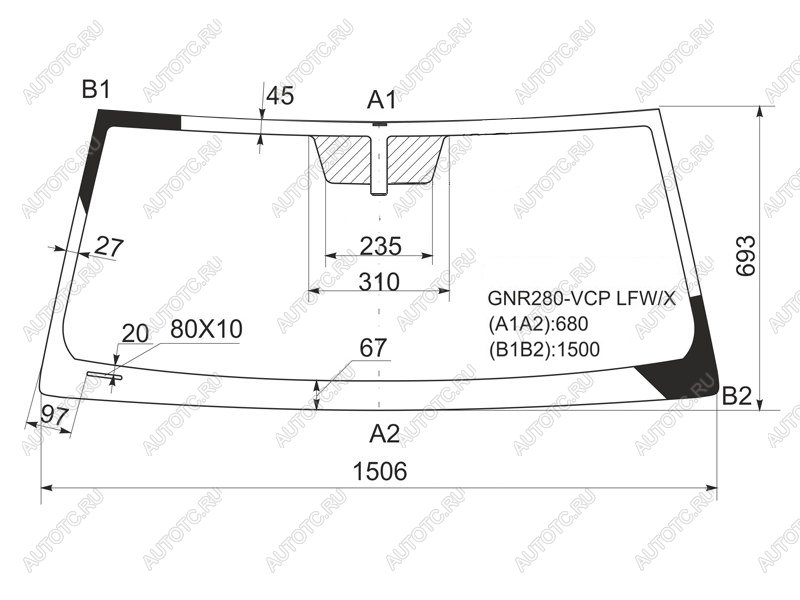8 649 р. Стекло лобовое Toyota 4Runner 09-24 XYG GNR280-VCP LFW/X, gnr280vcplfwx XYG GNR280-VCP LFW/X  с доставкой в г. Воронеж