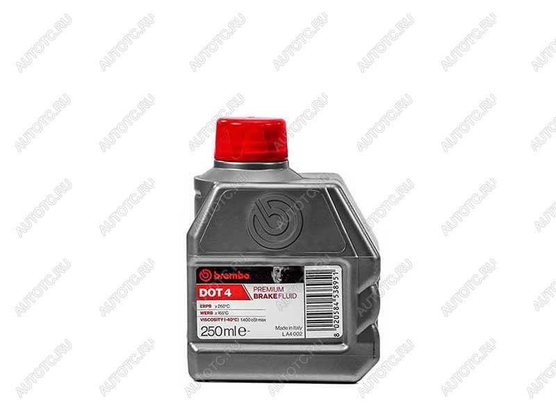 293 р. Жидкость тормозная BREMBO DOT 4 (0,25L) Класс 4 BREMBO LA4002  с доставкой в г. Воронеж