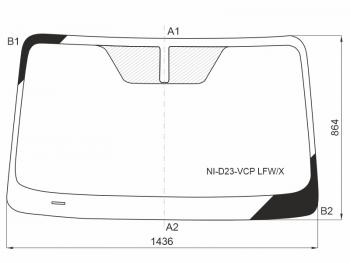 Стекло лобовое Dongfeng DF6 22-  Nissan Frontier 15-  Navara 14-  NP300 14-  Terra 18-  Oting P XYG NI-D23-VCP LFW/X