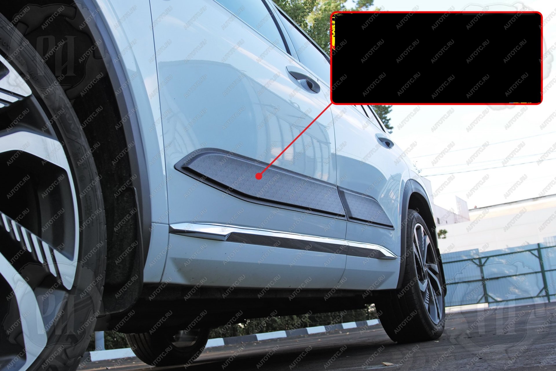 1 549 р. Молдинг двери передний правый Русская Артель Geely Monjaro (2022-2025) (глянец под покраску)  с доставкой в г. Воронеж