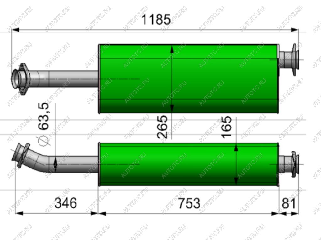 5 699 р. Глушитель ГАЗ-2217,27527 дв.CUMMINS ЕВРО-3 ТЕХКОМ ТЕХКОМ 27527-1201008  с доставкой в г. Воронеж